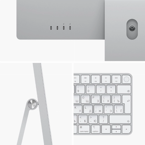 Apple iMac 24" Retina 4,5K (MGTF3), M1 (8C CPU, 7C GPU), 8 ГБ, 256 ГБ SSD, серебристый